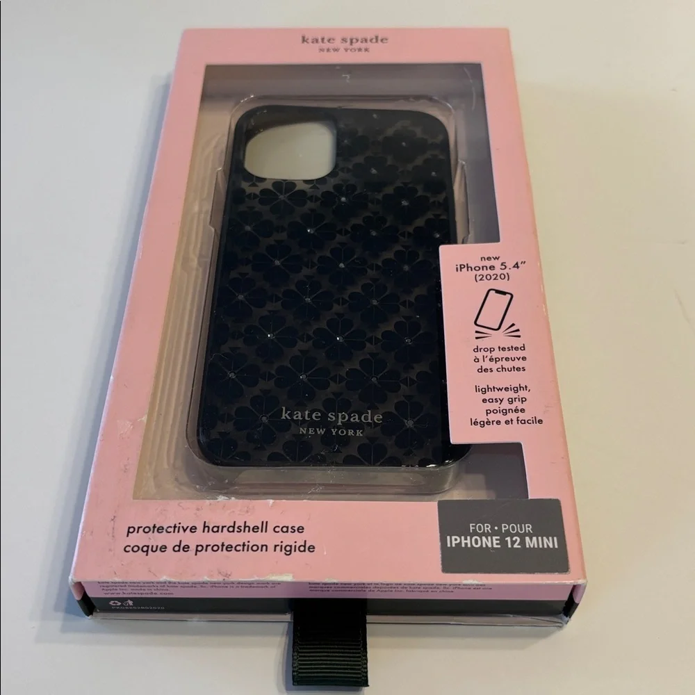 Kate Spade Apple iPhone 12 Mini Protective Hardshell Case in Black Spade
